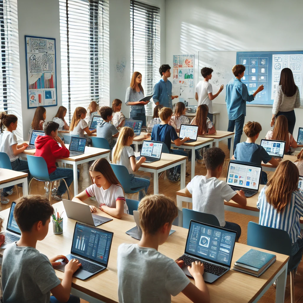 Children in a computer lab